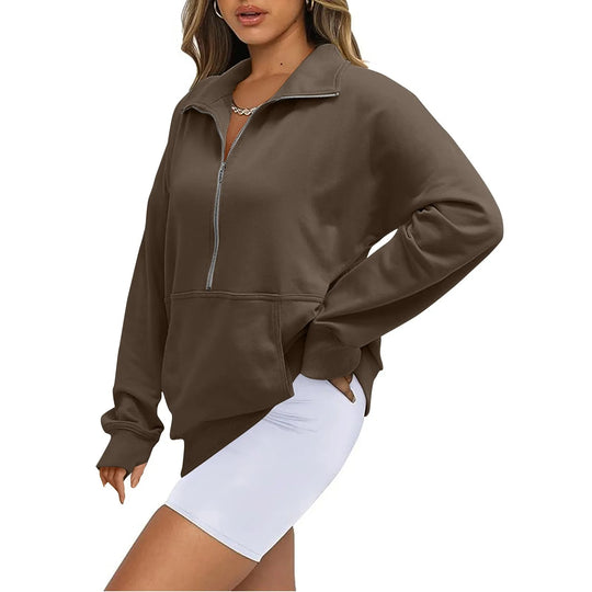 Damen-Fleecejacke mit Stehkragen