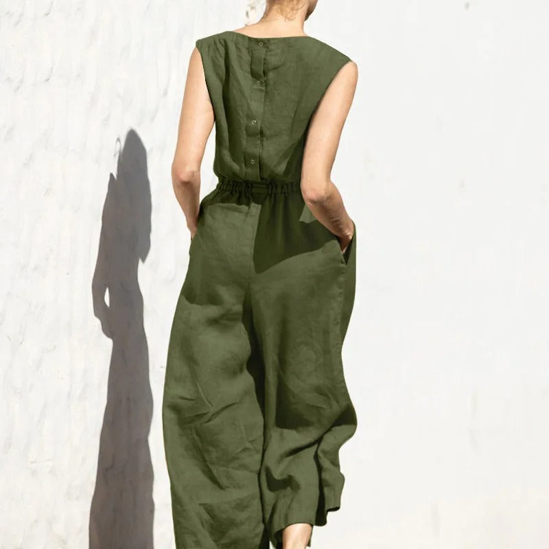 Damen-Overall aus Baumwolle mit hoher Taille