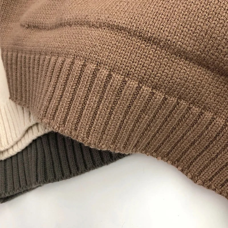 Strickpullover mit Kapuze und Fronttasche für Kinder
