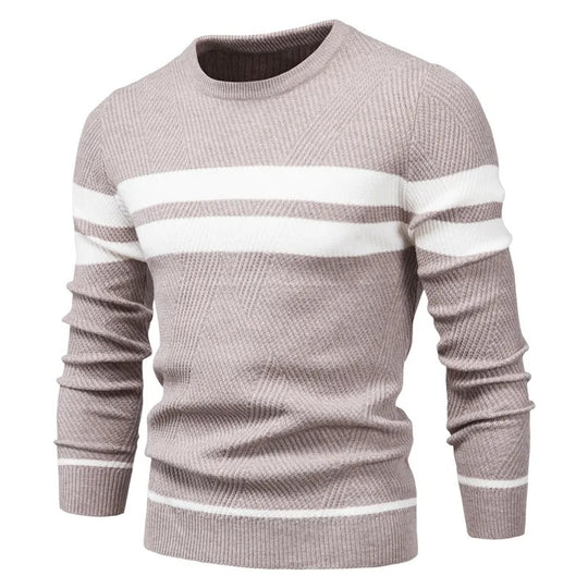 Langärmeliger Patchwork-Pullover für Männer
