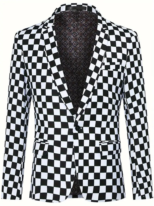 Variant image for Herren Anzugjacke Schachbrettmuster Modern Hochwertige Stoffe-1