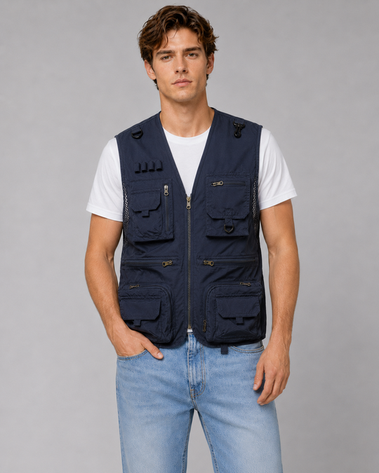Herren Weste Outdoor Funktionsweste Viktor mit Taschen für Angeln Wandern Camping