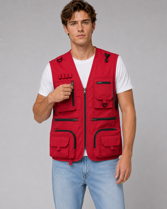 Herren Weste Outdoor Funktionsweste Viktor mit Taschen für Angeln Wandern Camping