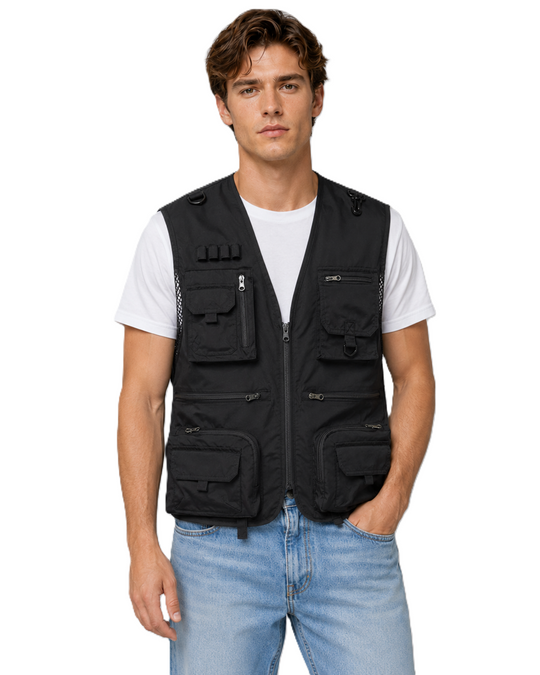 Herren Weste Outdoor Funktionsweste Viktor mit Taschen für Angeln Wandern Camping