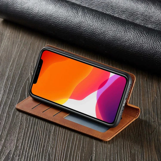 iPhone Hülle Magnetverschluss Leder Stilvoll 3
