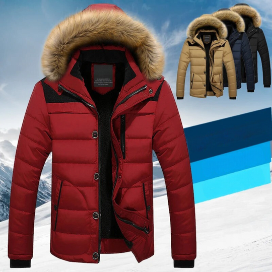 Herren-Parka aus Fleece-Daunen-Baumwolle