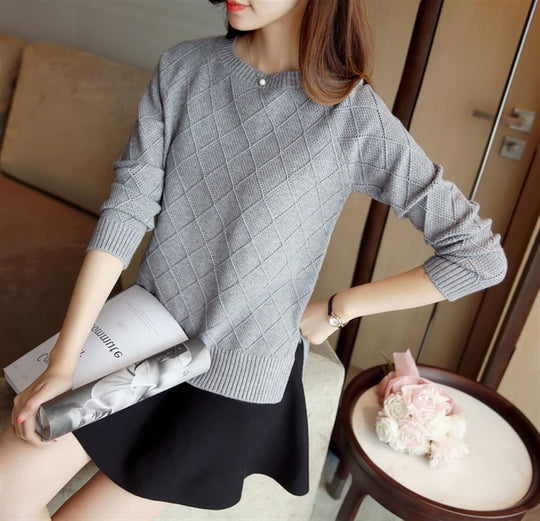 Damen-Strickpullover in Volltonfarben