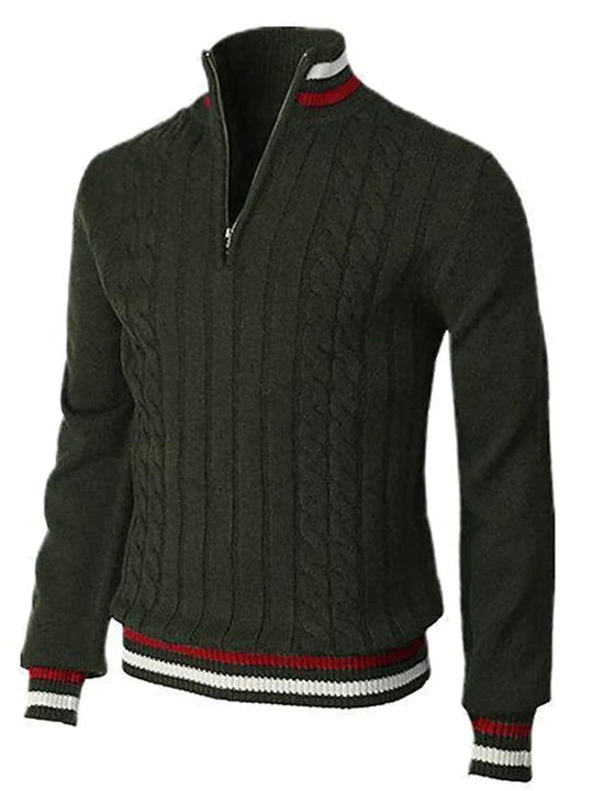 Herrenpullover Zipper Strick Modernes Design Weiches Material-2