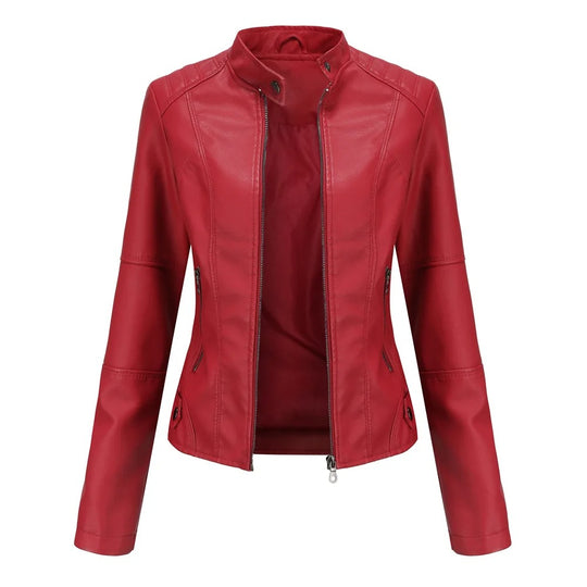 Motorrad-Lederjacke für Frauen