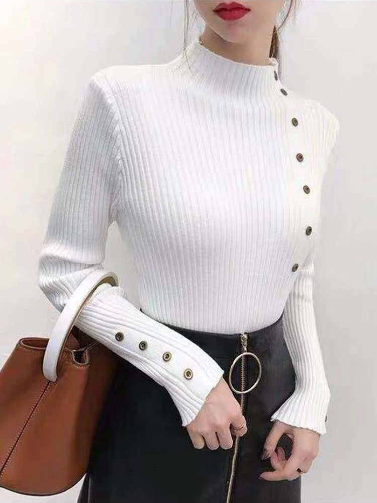 Rollkragenpullover mit langen Ärmeln für Damen