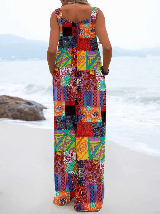Bohemian-Overall mit weitem Bein für Frauen
