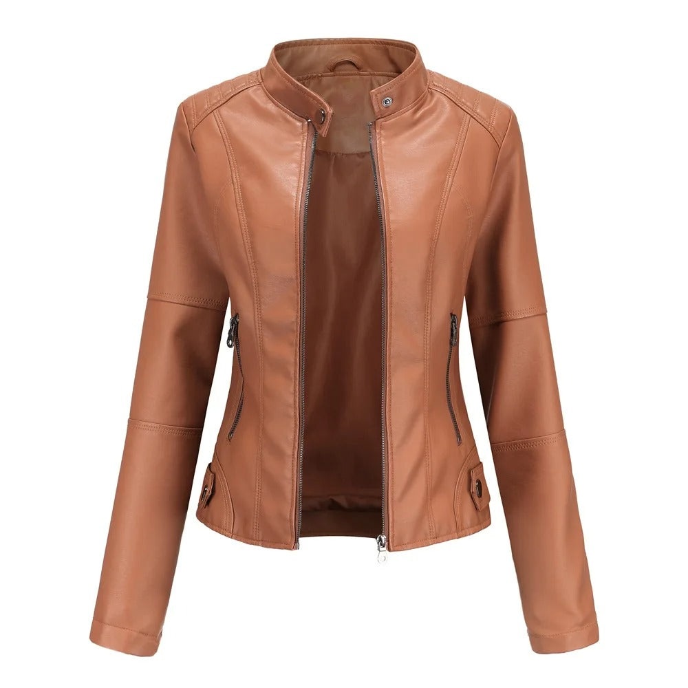 Motorrad-Lederjacke für Frauen