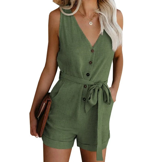 Lässiger Damen-Overall mit V-Ausschnitt