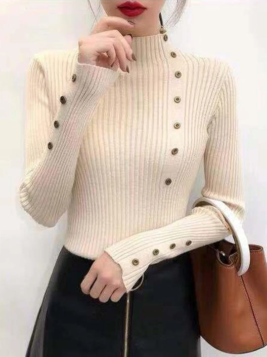 Rollkragenpullover mit langen Ärmeln für Damen