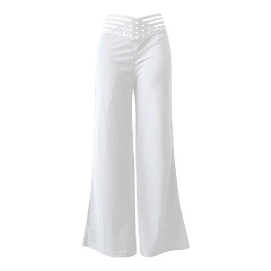 Auslaufende Hose mit gekreuztem Mesh-Patch für Damen