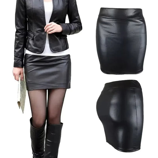 Slim-Fit-Bleistiftrock mit hoher Taille