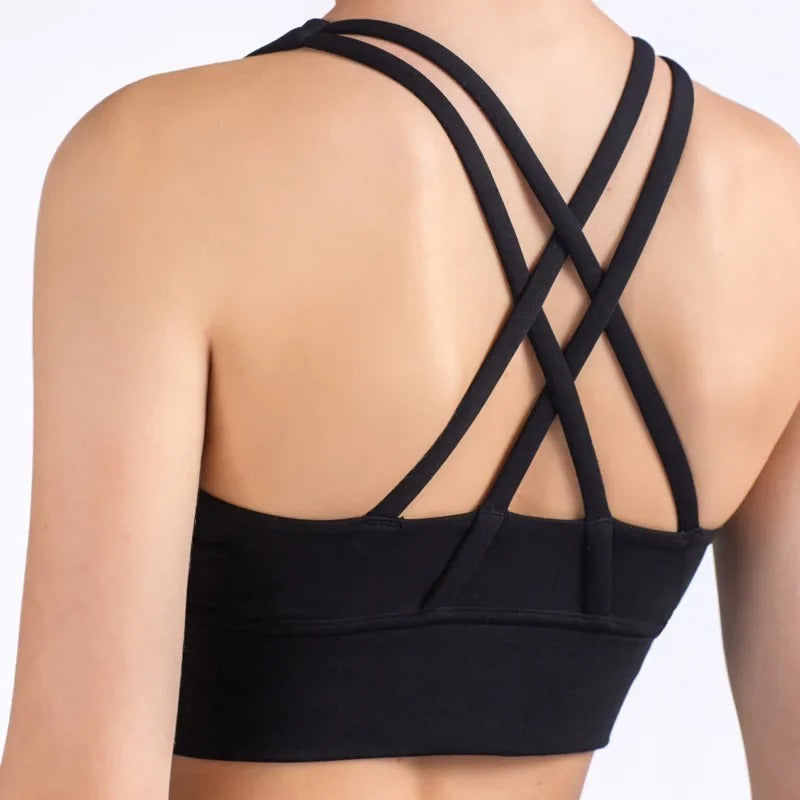 Atmungsaktiver Cross Back Sport-BH für Frauen