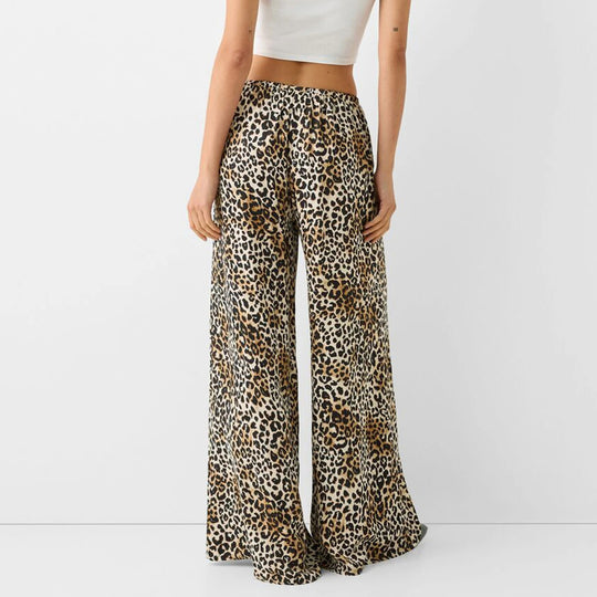 Vintage Leopardenmuster Weite Hose
