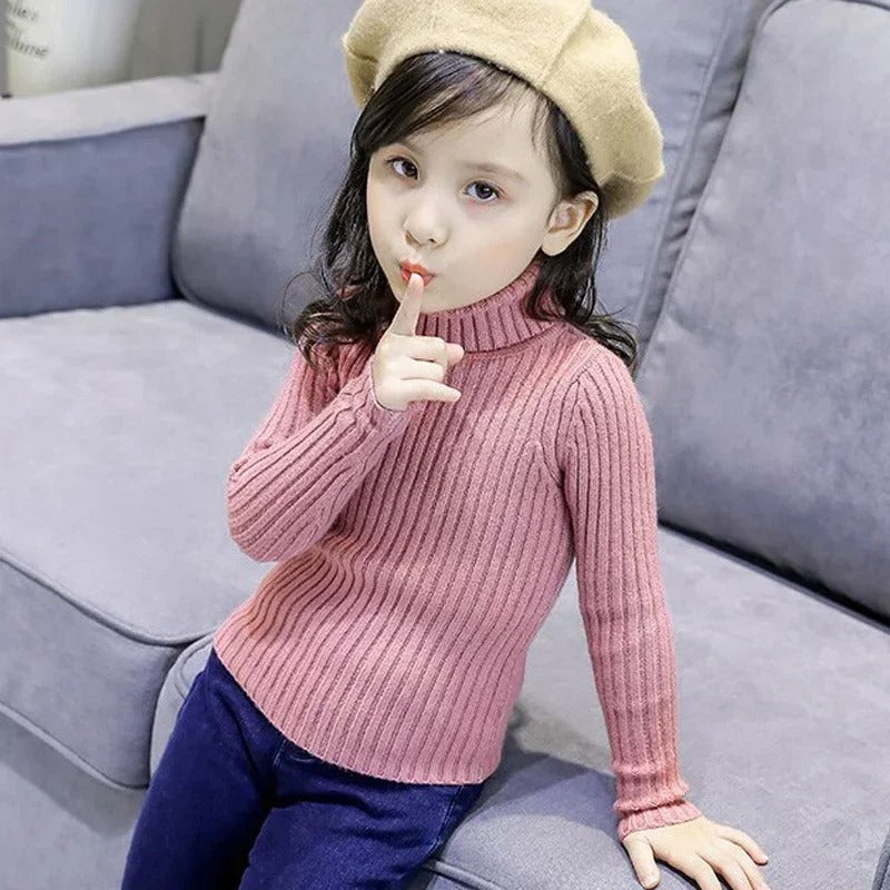 Strickrollkragenpullover für Kinder
