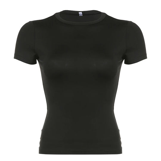 Damen Crewneck Skinny T-Shirt