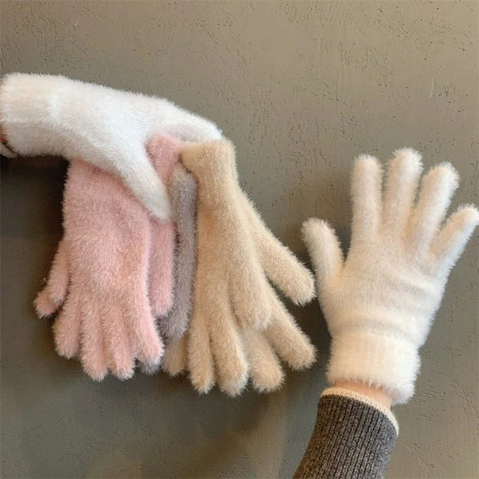 Nerz-Samt Winterhandschuhe