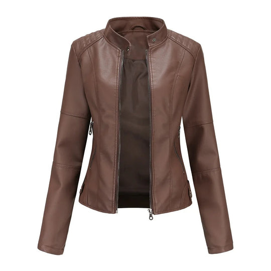 Motorrad-Lederjacke für Frauen