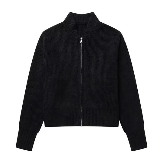 Damen-Strickpullover mit Reißverschluss