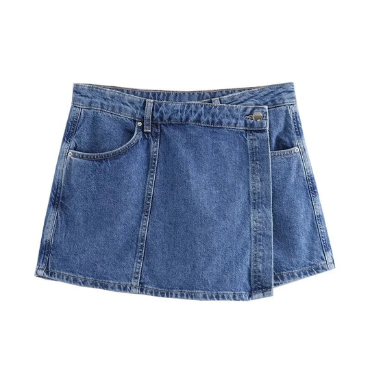 Damen Denimrock &amp; Kurzarm-Crop-Shirt