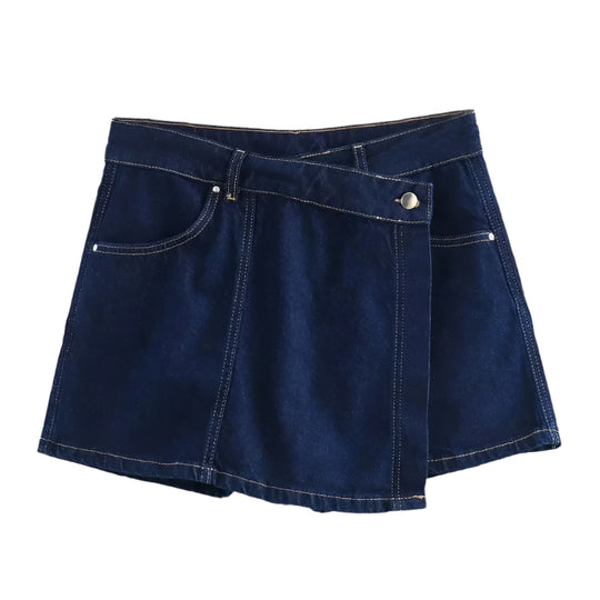 Damen Denimrock &amp; Kurzarm-Crop-Shirt