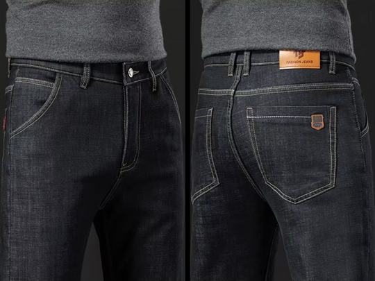 Herrenhose mit geradem Bein Lambswool Denim