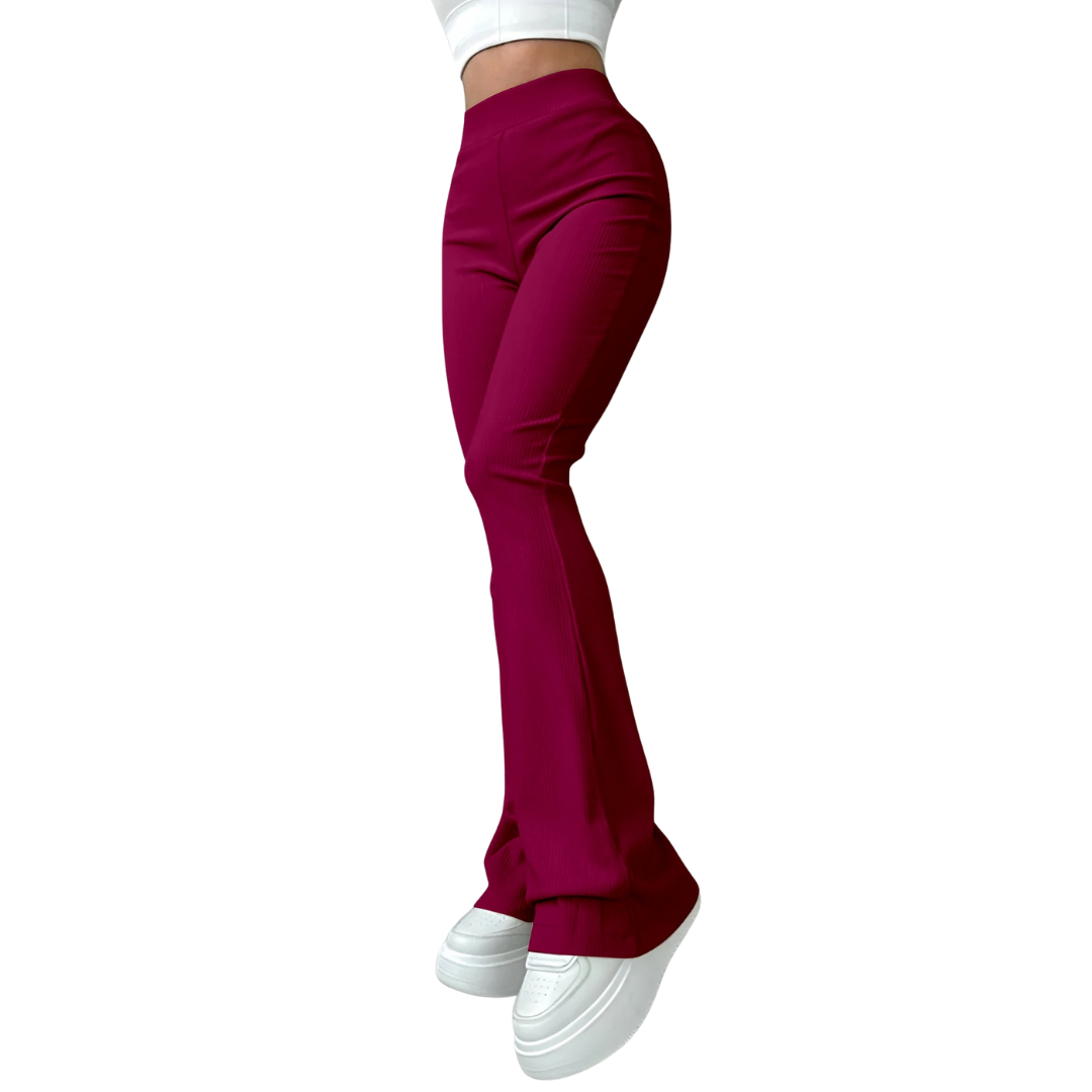 Damenhose mit hoher Taille und Rippbündchen