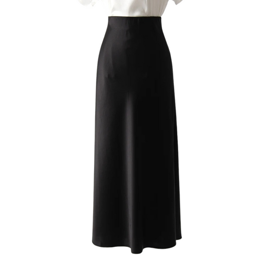 Satin-Faltenrock für Damen