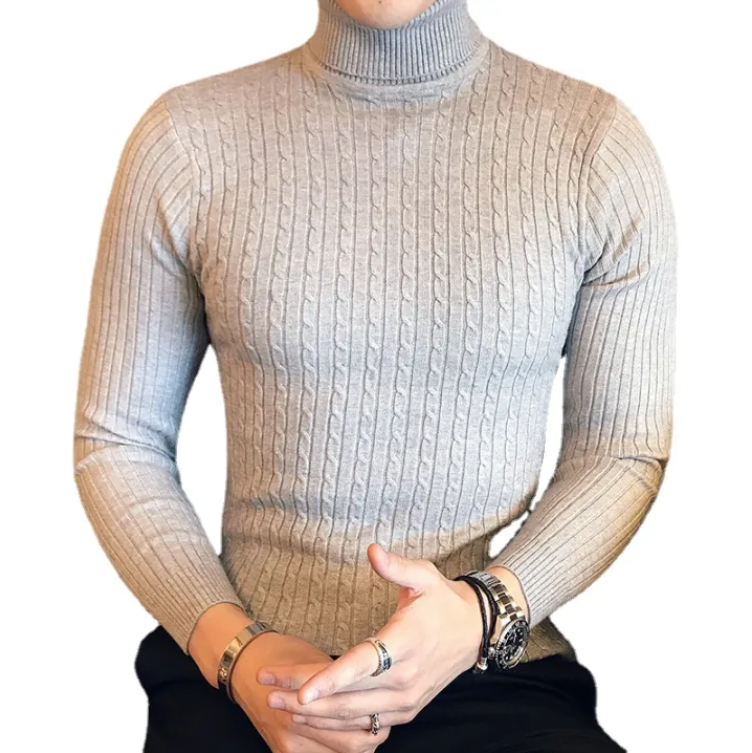 Herrenpullover mit schmalem Rollkragen