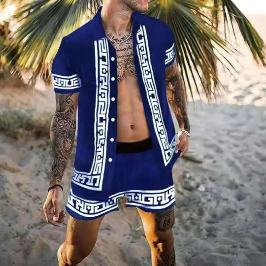 Herren Freizeit Set 3D-Druck Patchwork Polyester Übergröße 5