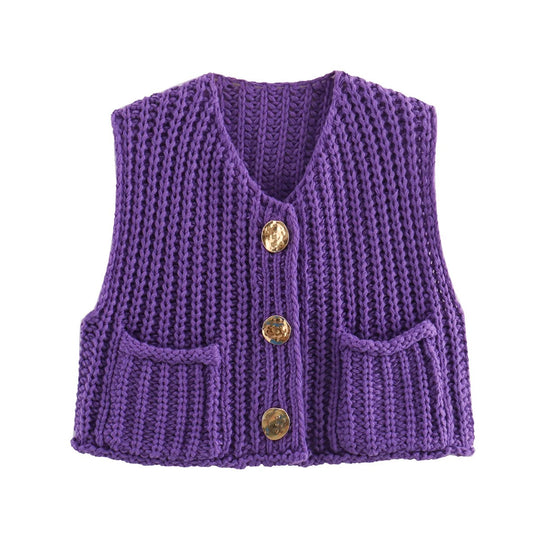 Strickjacke für Damen mit Metallknöpfen