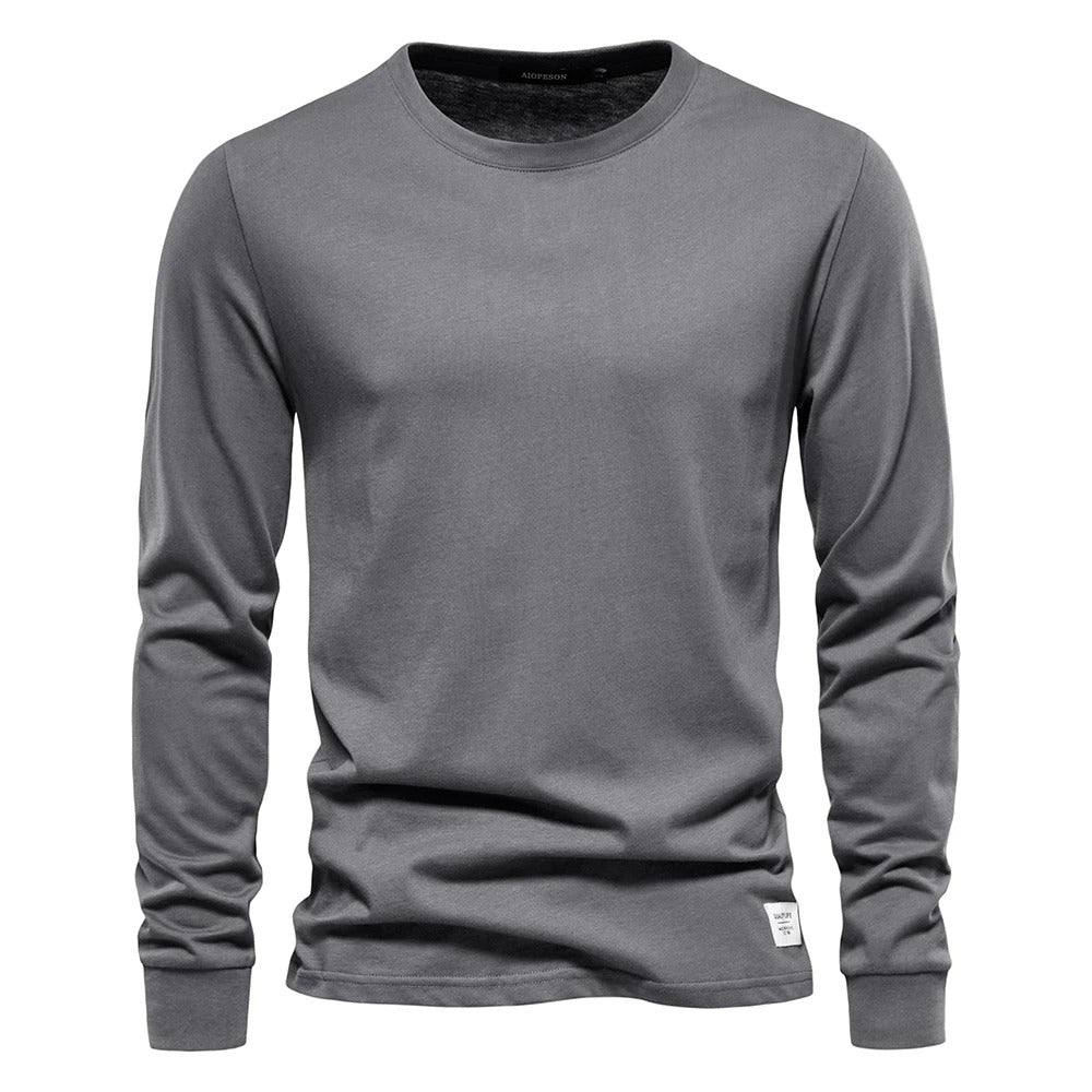 Unifarbenes Langarm-T-Shirt für Männer