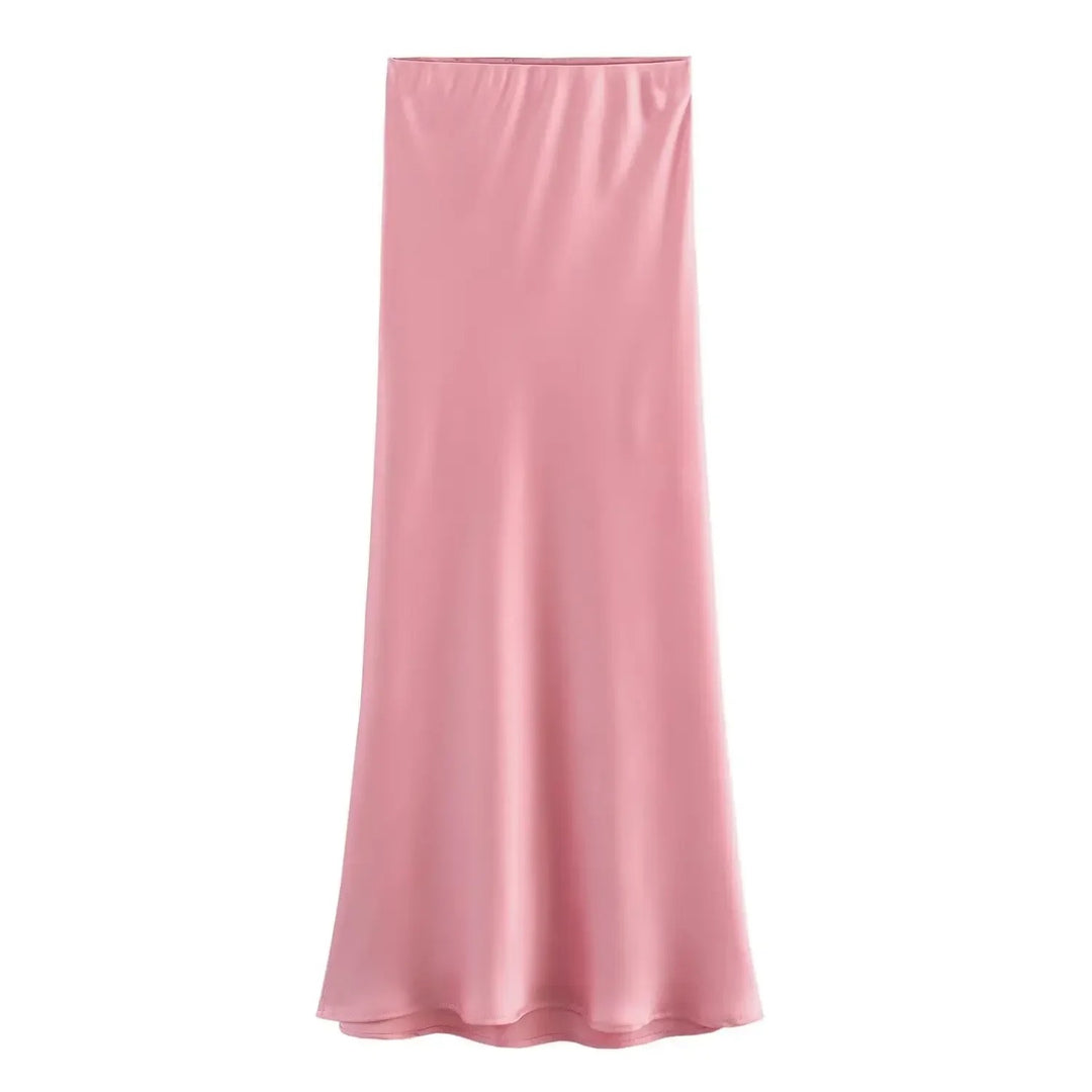 Schmal geschnittenes Damenkleid aus Satin mit Kordelzug