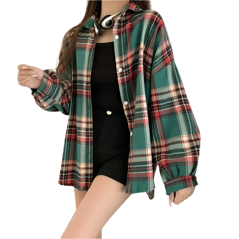 Oversized kariertes Hemd für Damen