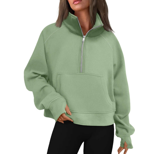 Damen-Fleecejacke mit Stehkragen