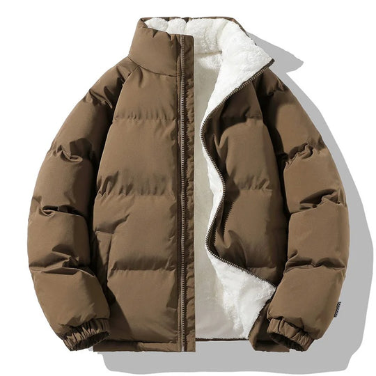 Herrenjacke mit Stehkragen aus dickem Fleece