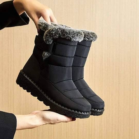 Warme Baumwollpelz-Stiefeletten für Frauen