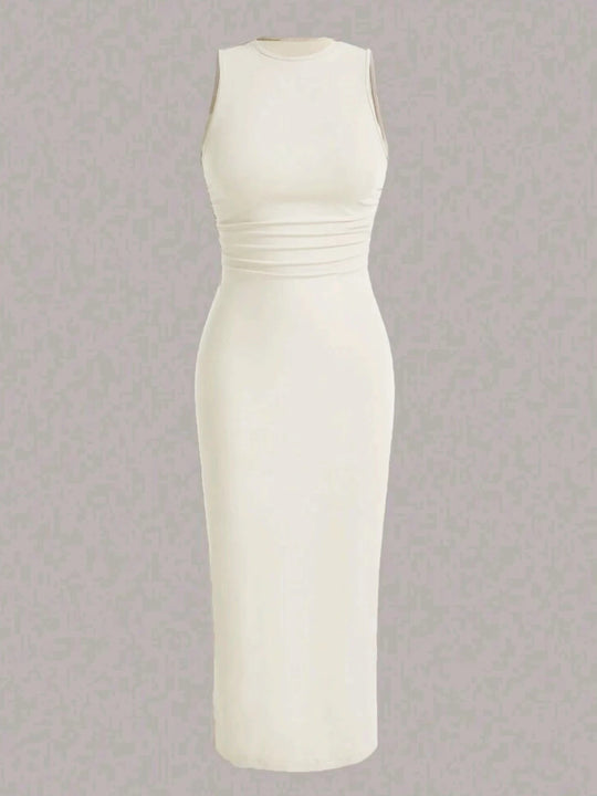 Kleid mit faltiger Taille für Frauen