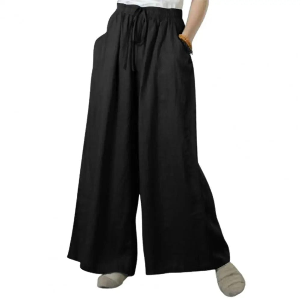 Lässige gerade Hose mit weitem Bein für Damen