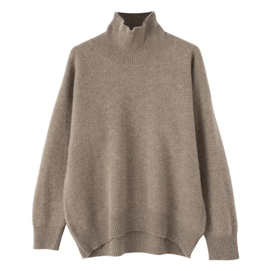 Hochgeschlossener Damen-Strickpullover