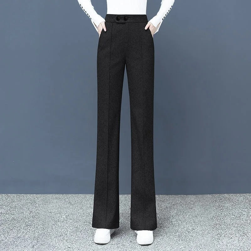 Damenhose aus Wollmischung, gerade geschnitten