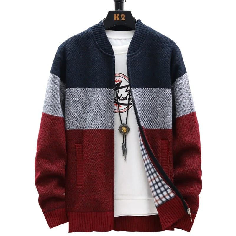 Herrenweste mit Kontraststreifen aus Fleece