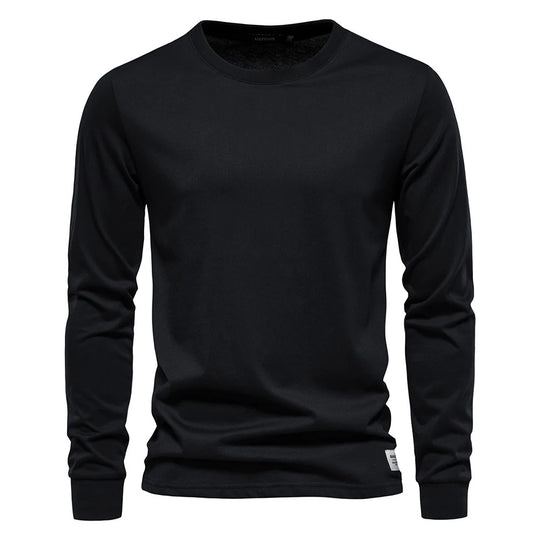 Unifarbenes Langarm-T-Shirt für Männer