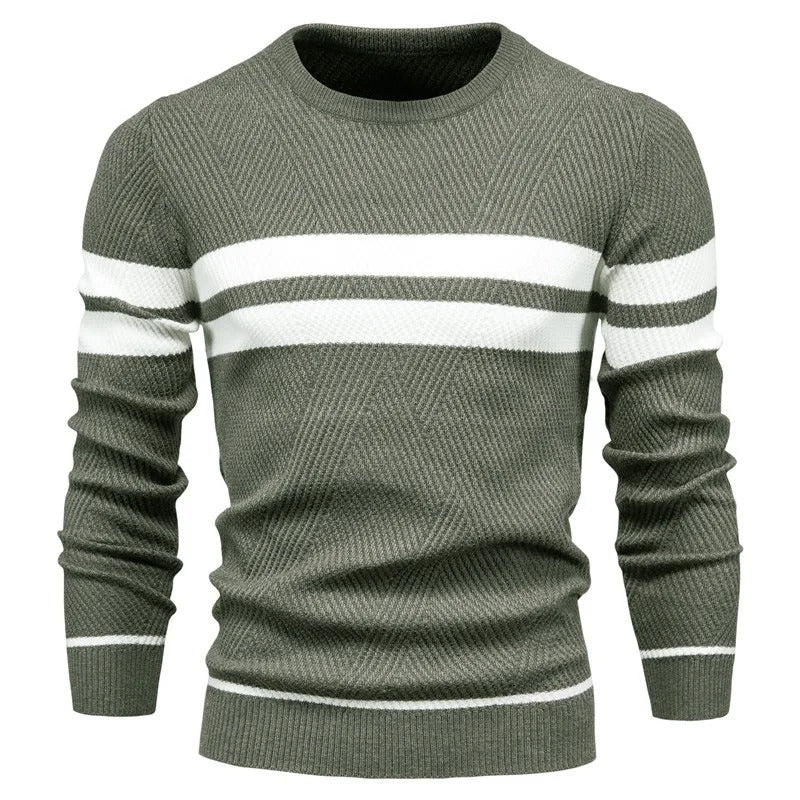 Langärmeliger Patchwork-Pullover für Männer