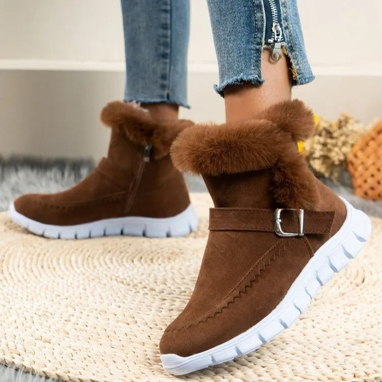 Damen Pelz Chelsea Stiefel