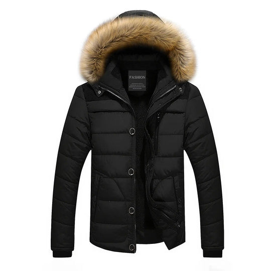 Herren-Parka aus Fleece-Daunen-Baumwolle